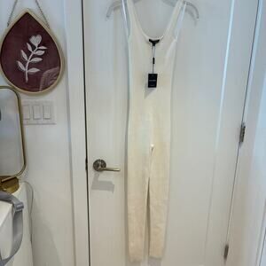 NWT JLUXLABEL Cream Ribbed Jumpsuit Small